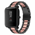 Strap-it® Strap-it Xiaomi Amazfit Bip stalen band (zwart/roze)