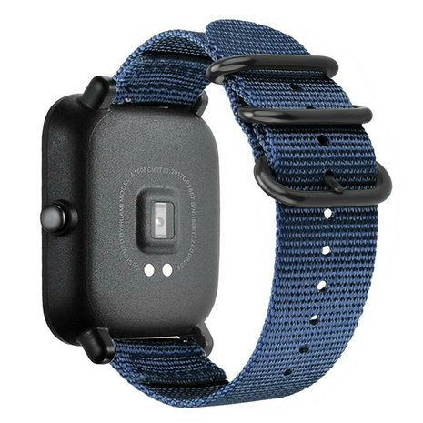 Strap-it® Strap-it Xiaomi Amazfit GTS nylon gesp band (blauw) Strap-it® Strap-it Xiaomi Amazfit GTS nylon gesp band (blauw)
