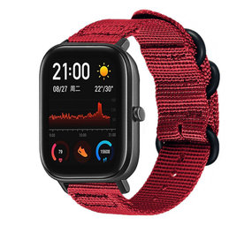 Strap-it® Xiaomi Amazfit GTS nylon gesp band (rood)