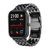 Strap-it® Xiaomi Amazfit GTS stalen draak band (zwart)