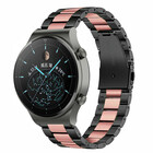 Strap-it® Strap-it Huawei Watch GT 2 Pro stalen band (zwart/roze)