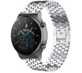 Strap-it® Huawei Watch GT 2 Pro stalen vis band (zilver)