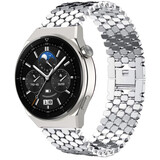 Strap-it® Huawei Watch GT 3 Pro 46mm stalen vis band (zilver)