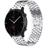 Strap-it® Amazfit GTR 2 stalen vis band (zilver)