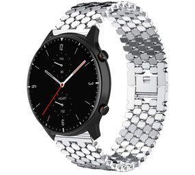 Strap-it® Amazfit GTR 2 stalen vis band (zilver)