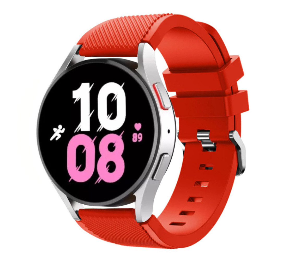 Strap-it® Strap-it Samsung Galaxy Watch 5 - 44mm siliconen bandje (rood) Strap-it® Strap-it Samsung Galaxy Watch 5 - 44mm siliconen bandje (rood)