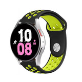 Strap-it® Samsung Galaxy Watch 5 - 44mm sport band (zwart/geel)