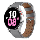 Strap-it® Strap-it Samsung Galaxy Watch 5 - 44mm leren bandje (grijs)