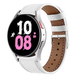 Strap-it® Samsung Galaxy Watch 5 - 44mm leren bandje (wit)