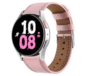 Strap-it® Samsung Galaxy Watch 5 - 44mm leren bandje (roze) Strap-it® Samsung Galaxy Watch 5 - 44mm leren bandje (roze)