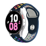 Strap-it® Samsung Galaxy Watch 5 - 44mm sport band (donkerblauw/kleurrijk)