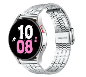 Strap-it® Samsung Galaxy Watch 5 - 44mm roestvrij stalen band (zilver)