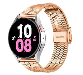 Strap-it® Samsung Galaxy Watch 5 - 44mm roestvrij stalen band (rosé goud)