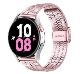 Strap-it® Samsung Galaxy Watch 5 - 44mm roestvrij stalen band (rosé pink)
