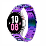 Strap-it® Samsung Galaxy Watch 5 - 44mm stalen band (regenboog)
