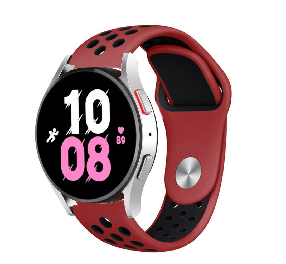 Strap-it® Strap-it Samsung Galaxy Watch 5 - 44mm sport band (rood/zwart)