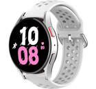 Strap-it® Strap-it Samsung Galaxy Watch 5 - 44mm siliconen bandje met gaatjes (wit)