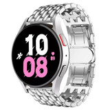 Strap-it® Samsung Galaxy Watch 5 - 44mm stalen draak bandje (zilver)