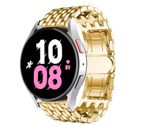 Strap-it® Samsung Galaxy Watch 5 - 44mm stalen draak bandje (goud)