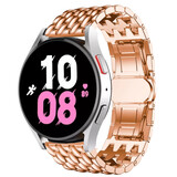Strap-it® Samsung Galaxy Watch 5 - 44mm stalen draak bandje (rosé goud)