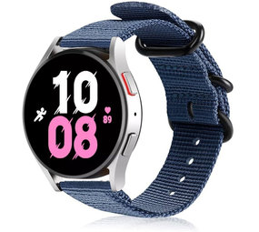 Strap-it® Samsung Galaxy Watch 5 - 44mm nylon gesp band (blauw)