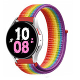 Strap-it® Samsung Galaxy Watch 5 - 44mm nylon band (regenboog)