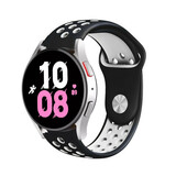 Strap-it® Samsung Galaxy Watch 5 - 44mm sport band (zwart/wit) Strap-it® Samsung Galaxy Watch 5 - 44mm sport band (zwart/wit)
