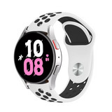 Strap-it® Samsung Galaxy Watch 5 - 44mm sport band (wit/zwart)