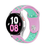 Strap-it® Samsung Galaxy Watch 5 - 44mm sport band (roze/aqua) Strap-it® Samsung Galaxy Watch 5 - 44mm sport band (roze/aqua)