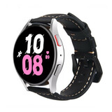 Strap-it® Samsung Galaxy Watch 5 - 44mm leren bandje (zwart) Strap-it® Samsung Galaxy Watch 5 - 44mm leren bandje (zwart)