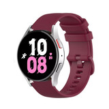 Strap-it® Samsung Galaxy Watch 5 - 44mm luxe siliconen bandje (donkerrood)