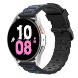 Strap-it® Samsung Galaxy Watch 5 - 44mm sport gesp band (zwart/blauw)