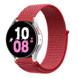 Strap-it® Samsung Galaxy Watch 5 - 44mm nylon band (rood) Strap-it® Samsung Galaxy Watch 5 - 44mm nylon band (rood)