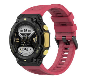 Strap-it® Amazfit T-Rex 2 siliconen bandje (rood)