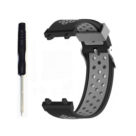 Strap-it® Strap-it Amazfit T-Rex 2 sport bandje (zwart/grijs)