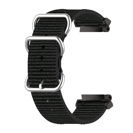 Strap-it® Strap-it Amazfit T-Rex 2 nylon gesp bandje (zwart)
