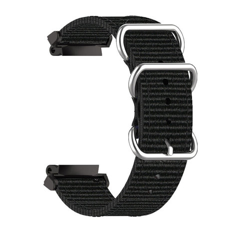 Strap-it® Strap-it Amazfit T-Rex 2 nylon gesp bandje (zwart)