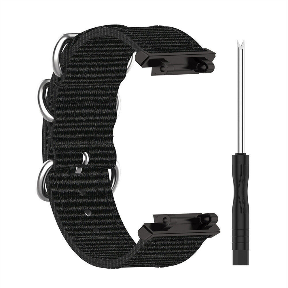 Strap-it® Strap-it Amazfit T-Rex 2 nylon gesp bandje (zwart)