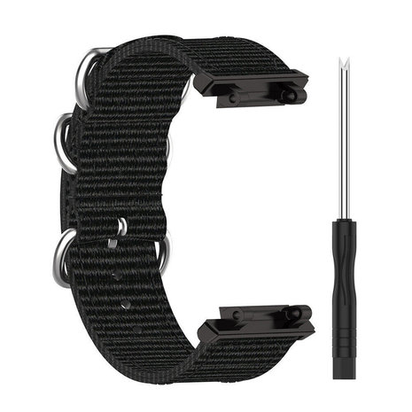 Strap-it® Strap-it Amazfit T-Rex 2 nylon gesp bandje (zwart)