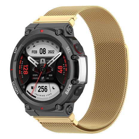 Strap-it® Strap-it Amazfit T-Rex 2 Milanese band (goud)
