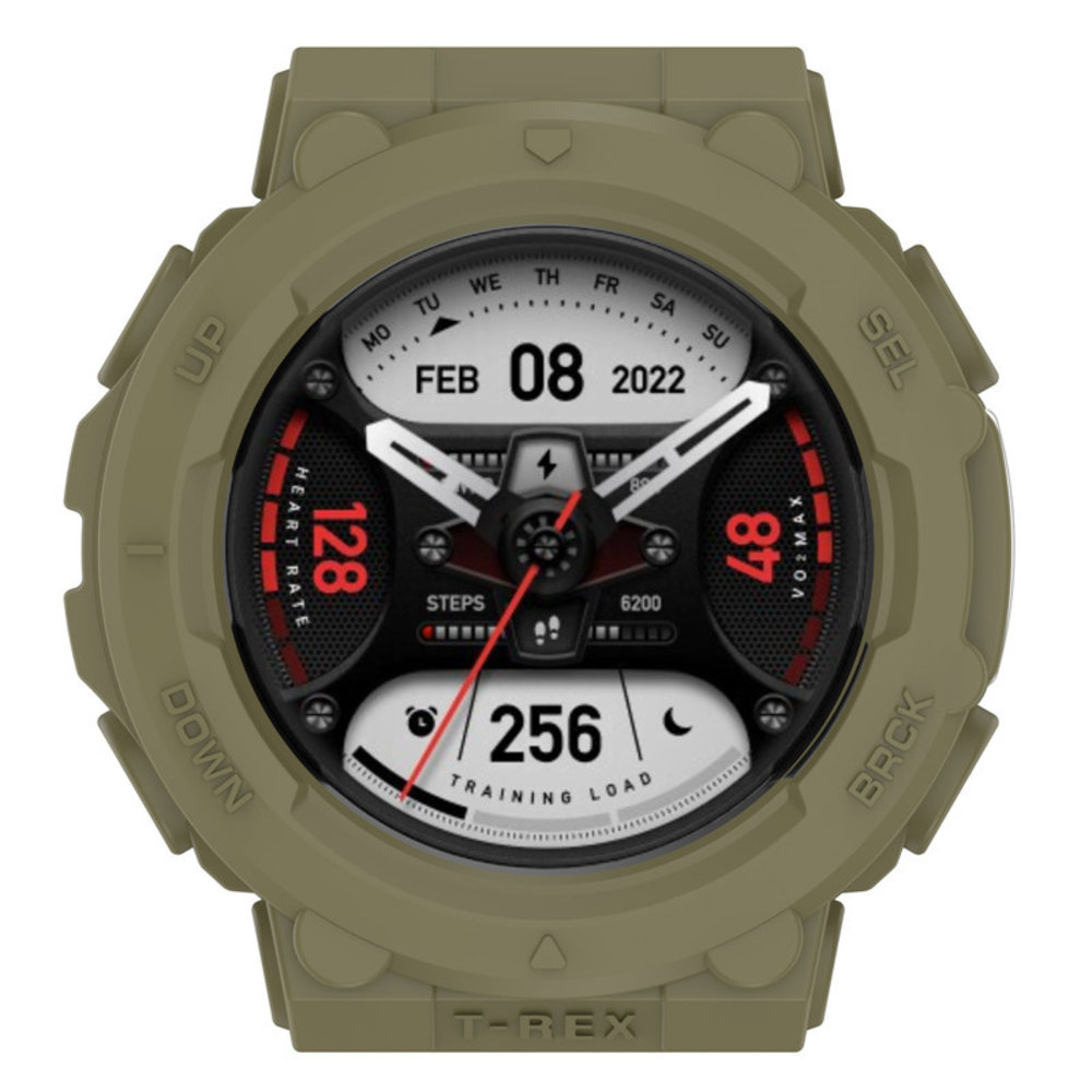 Strap-it® Strap-it Amazfit T-Rex 2 siliconen case (olijfgroen)