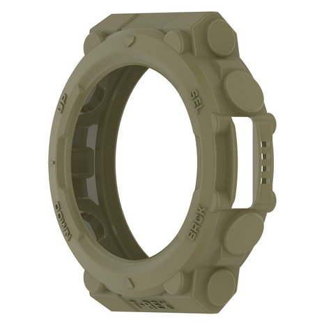 Strap-it® Strap-it Amazfit T-Rex 2 siliconen case (olijfgroen)