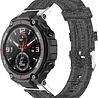 Strap-it® Strap-it Amazfit T-Rex (Pro) canvas nylon bandje (grijs) Strap-it® Strap-it Amazfit T-Rex (Pro) canvas nylon bandje (grijs)