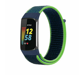 Strap-it® Fitbit Charge 5 nylon bandje (lime) Strap-it® Fitbit Charge 5 nylon bandje (lime)