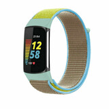 Strap-it® Fitbit Charge 5 nylon bandje (camel)