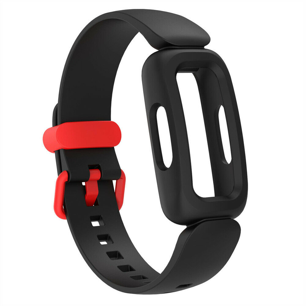 Fitbit Ace 3 siliconen bandje (zwart/rood) Smartwatchbanden.nl