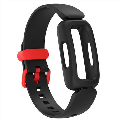 Strap-it® Strap-it Fitbit Ace 3 siliconen bandje (zwart/rood)
