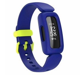 Strap-it® Fitbit Ace 3 siliconen bandje (blauw/geel)