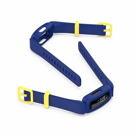 Strap-it® Strap-it Fitbit Ace 3 siliconen bandje (blauw/geel)