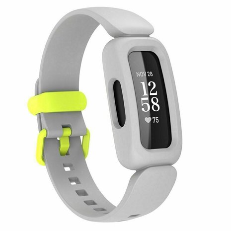 Strap-it® Strap-it Fitbit Ace 3 siliconen bandje (grijs/geel)